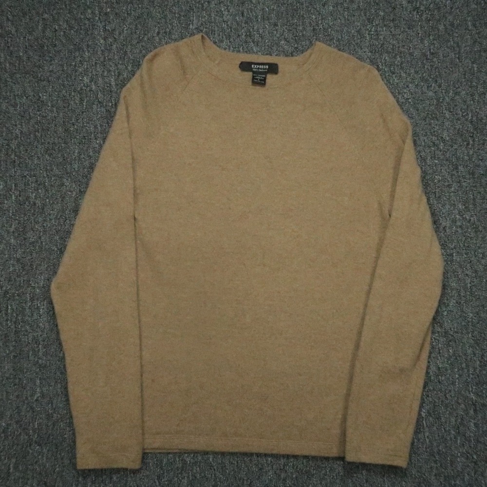 Express Sweater Mens Large Brown‎ 100% Cashmere Crew Neck